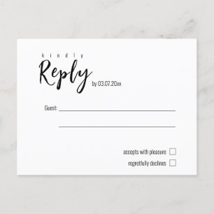 Carte Postale 💍 minimaliste Elegant simple RSVP