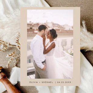 Carte Postale Minimaliste en terre cuite Enregistrer la date Scr