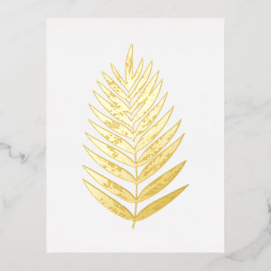 Carte postale Minimaliste Gold Foil White Ferme