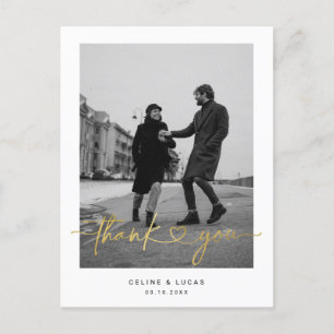 Carte Postale Minimaliste Love Coeur Script Mariage Pos Merci