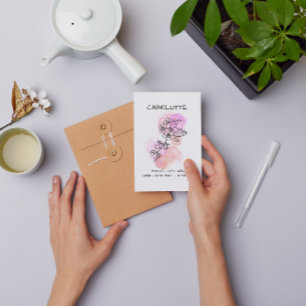 Carte Postale Minimaliste Merci Fleur de Cerisier Rose Floral