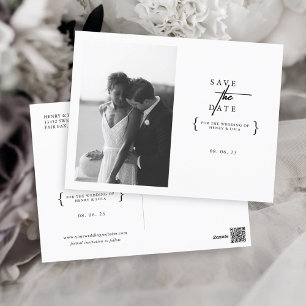 Carte Postale Minimaliste moderne noir blanc photo Enregistrer l