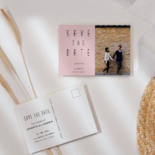 Carte Postale Minimaliste Moderne Photo Script Enregistrer La Da