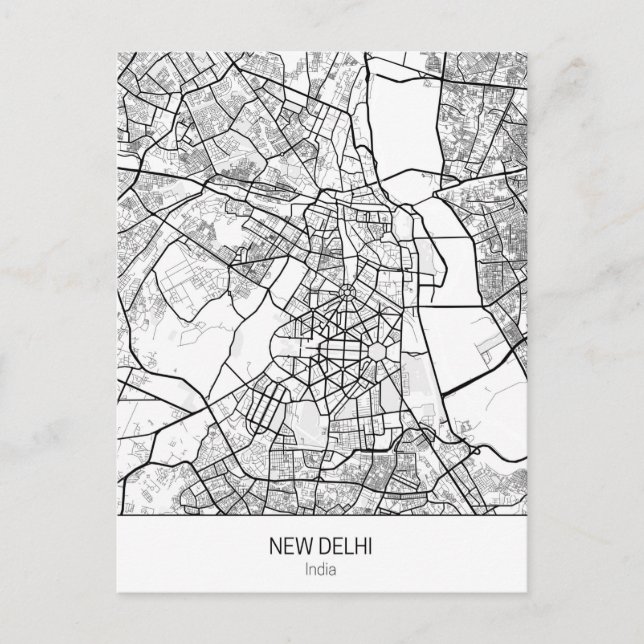 Carte Postale minimaliste New Delhi Inde (Devant)