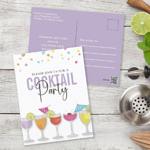 Carte Postale Minimaliste Simple Cocktail Party Moderne Invitati