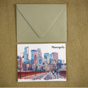 Carte Postale Minneapolis Minnesota Skyline City View