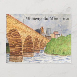 Carte postale Minneapolis, Minnesota Stone Arch Br