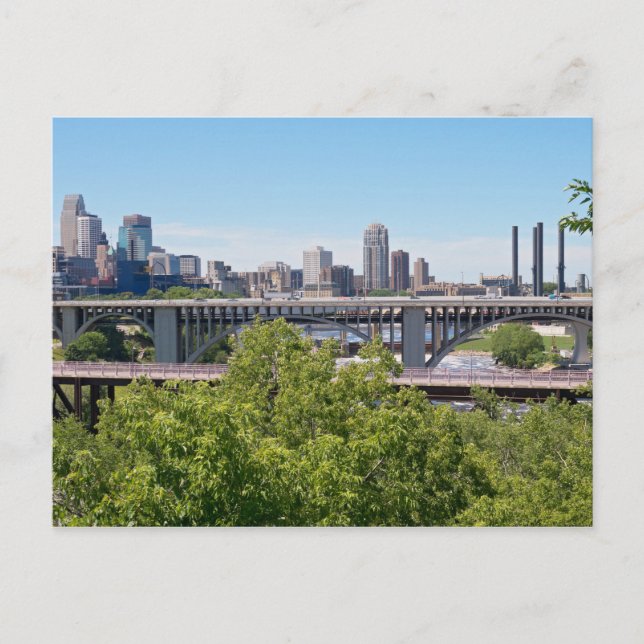 Carte Postale Minneapolis Skyline et Bridges (Devant)