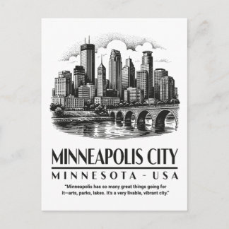 Carte Postale Minneapolis Ville Minnesota États-Unis