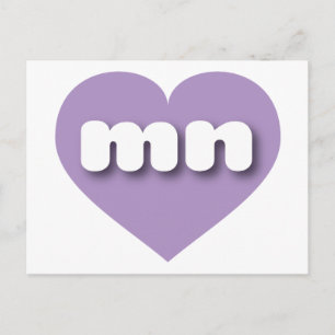 Carte Postale Minnesota lavender coeur - J'aime les hommes