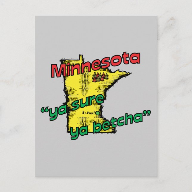Carte Postale Minnesota MN Moto US ~ Ya Sure Ya Betcha (Devant)