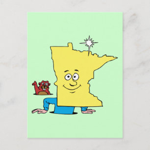 Carte Postale Minnesota MN Vintage voyage Caricature souvenir