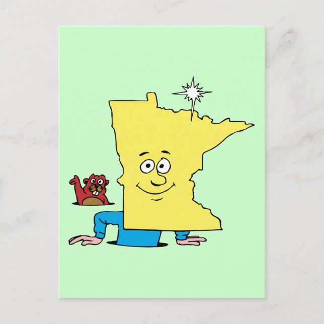 Carte Postale Minnesota MN Vintage voyage Caricature souvenir (Devant)