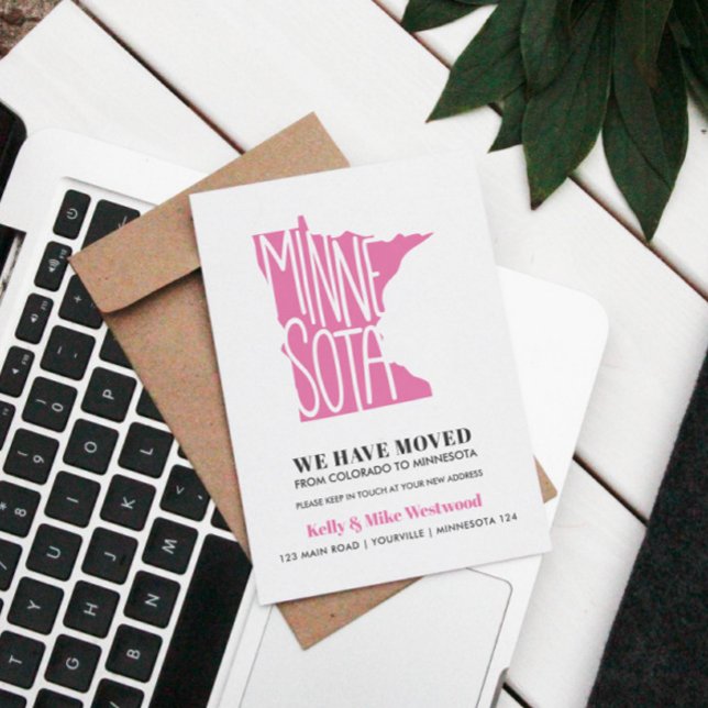 Carte Postale MINNESOTA Nous avons déplacé Nouvelle adresse Nouv (Minnesota state moving announcement)