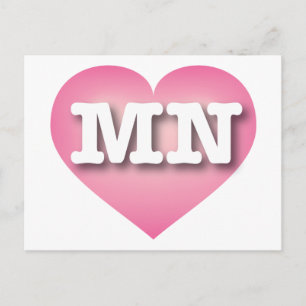 Carte Postale Minnesota Pink Fade Heart - I love MN