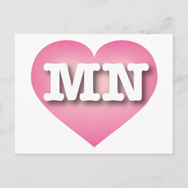 Carte Postale Minnesota Pink Fade Heart - I love MN (Devant)