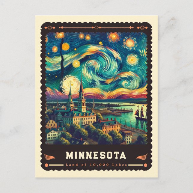 Carte Postale Minnesota | Vincent Van Gogh inspiré (Devant)