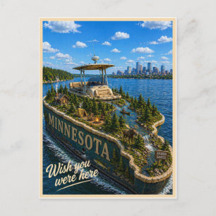 Carte Postale Minnesota Wish You Were Here Série des États