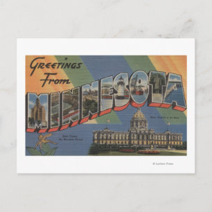 Carte Postale MinnesotaScènes de grandes lettresMinnesota