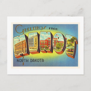 Carte Postale Minot Dakota du Nord ND Vieux souvenir Vintage voy