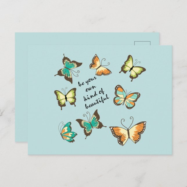 Carte Postale Mint Soyez Vos Propres Beaux Papillons (Devant / Derrière)