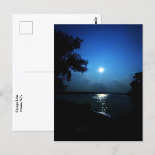 CARTE POSTALE MINUIT SUR LE LAC