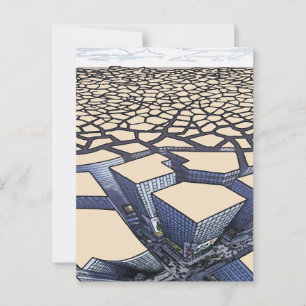 Carte Postale Mirage urbain : Canyons en béton sur les terres de