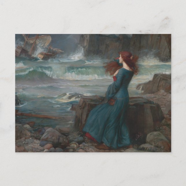 Carte Postale Miranda Tempest John William Waterhouse Art (Devant)