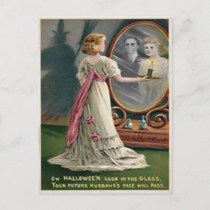 Carte postale miroir Halloween vintage