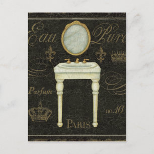 Carte Postale Miroir vintage et évier