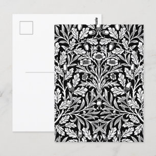 Carte Postale Miroirs's Acorns et chêne Feuille noir et blanc