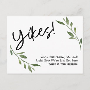 Carte Postale Mise à jour Mariage Humoristique simple et verdoya