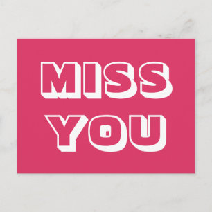 Carte Postale Miss You, cerise blanche moderne audacieuse
