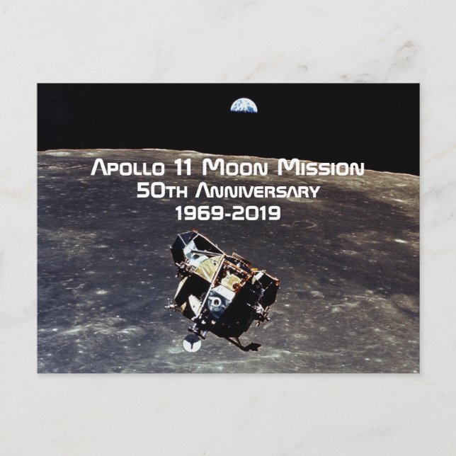 Carte Postale Mission historique d'Apollo 11 sur la Lune - 50e a (Devant)