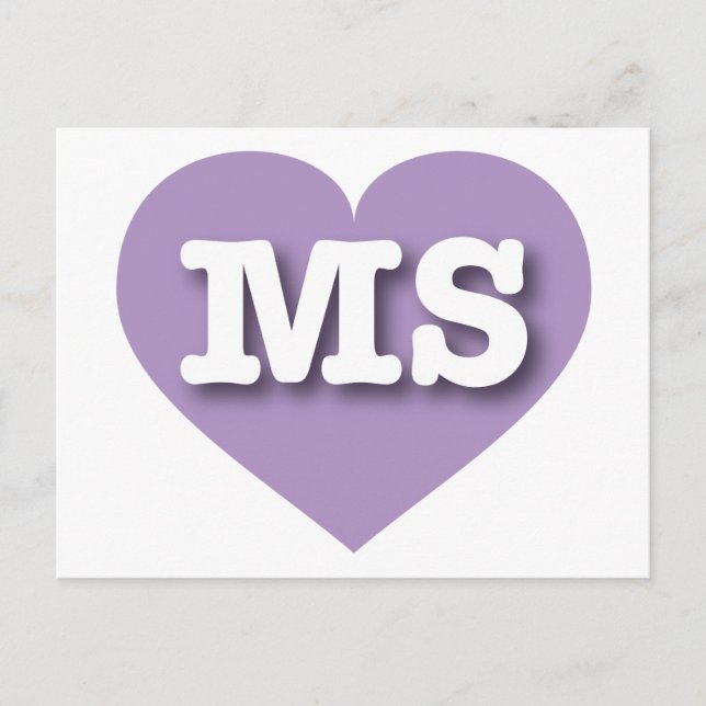Carte Postale Mississippi Lavender Heart - I love MS (Devant)