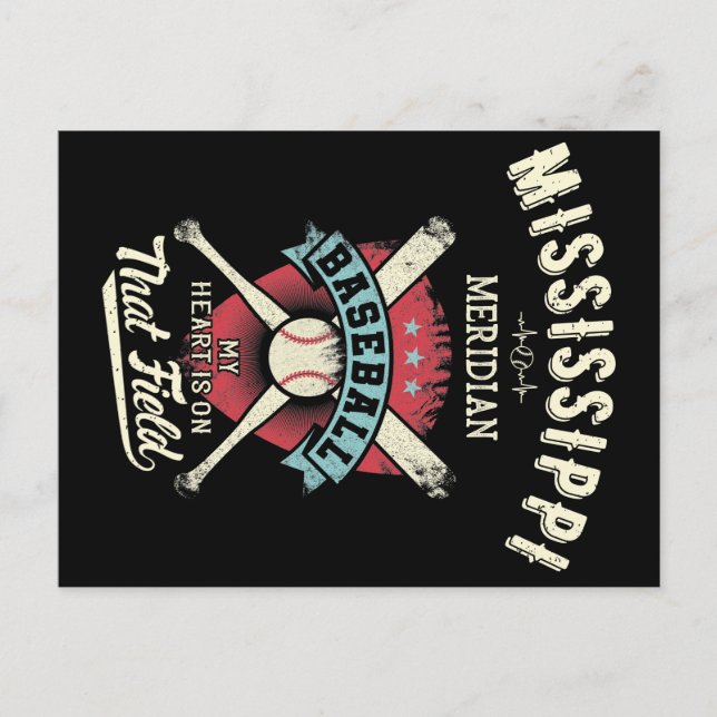 Carte Postale Mississippi Meridian Baseball (Devant)