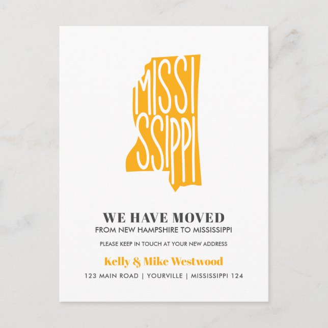 Carte Postale MISSISSIPPI Nous avons déplacé Nouvelle adresse No (Devant)