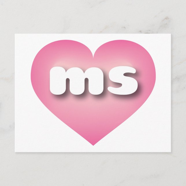 Carte Postale Mississippi rose faux coeur - I love ms (Devant)