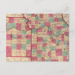 Carte Postale Missouri et Kansas