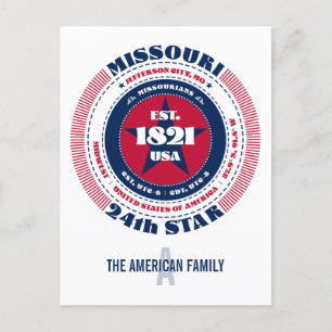 Carte Postale Missouri, Jefferson City, MO, Patriotique, Monogra