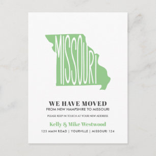 Carte Postale MISSOURI Nous avons déplacé Nouvelle adresse Nouve