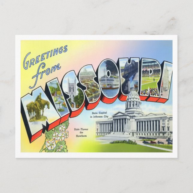 Carte postale Missouri Vintage Big Letters (Devant)
