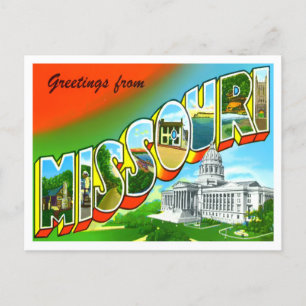Carte postale Missouri Vintage Big Letters