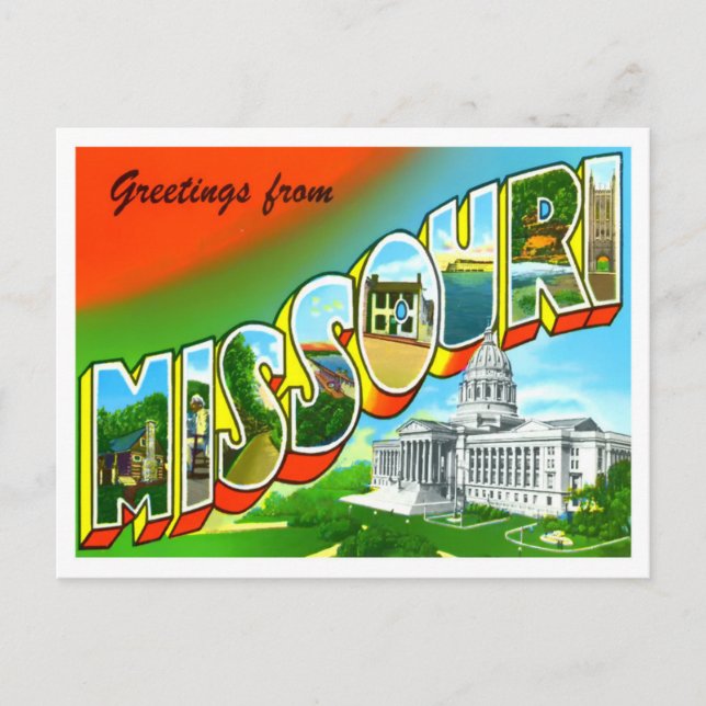 Carte postale Missouri Vintage Big Letters (Devant)