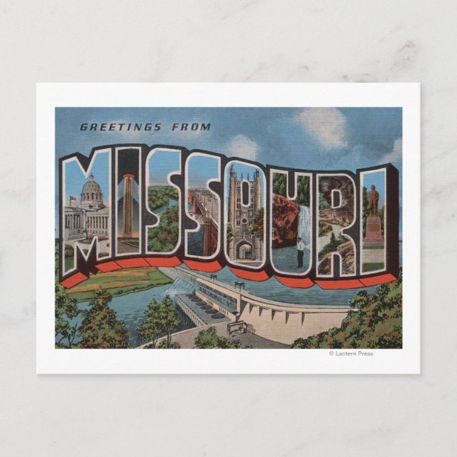 Carte Postale Missouri (Vue Barrage) - Scènes de grandes lettres (Devant)