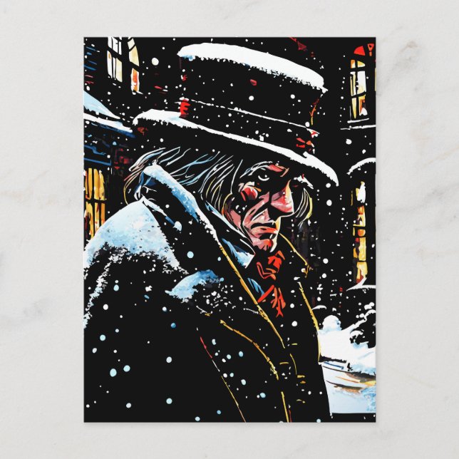 Carte Postale Mister Ebenezer Scrooge Noël victorien (Devant)