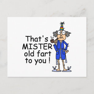 Carte Postale Mister Old Fart Humour d'anniversaire