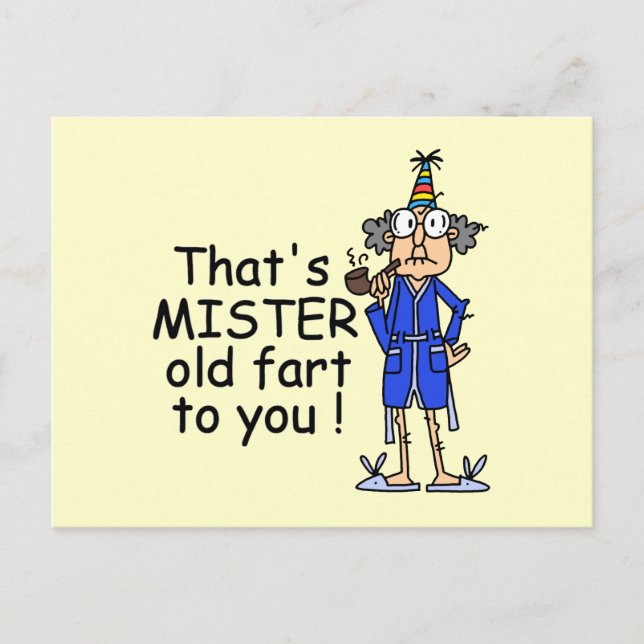 Carte Postale Mister Old Fart Humour d'anniversaire (Devant)