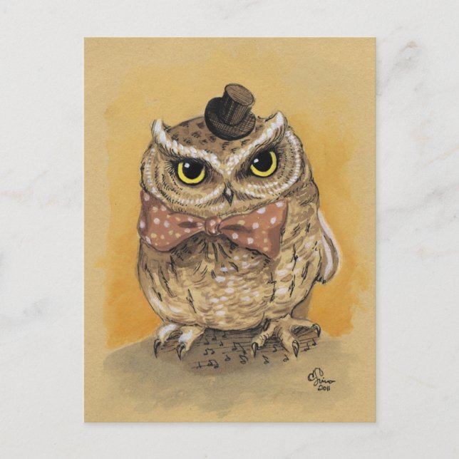 Carte Postale Mister Owl Dapper Gent (Devant)