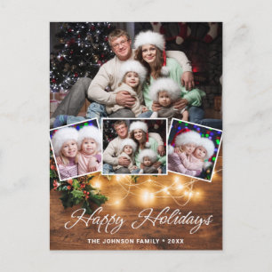 Carte Postale Mistletoe Rustic Christmas Photo Holiday Salutatio